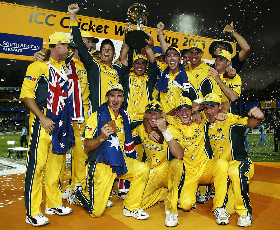 Ricky Ponting captain of Australia celebrates with the trophy #1 Photograph by Hamish Blair