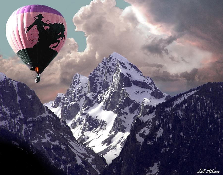 Mountain Digital Art - Riding the Tetons #1 by Bill Stephens