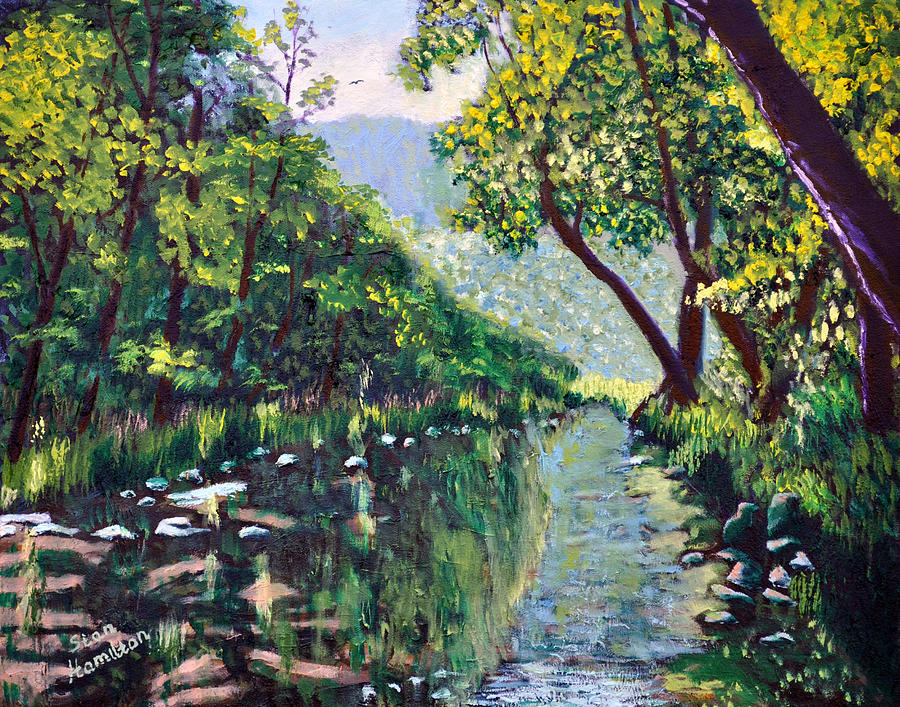 River and Trees #1 Painting by Stan Hamilton