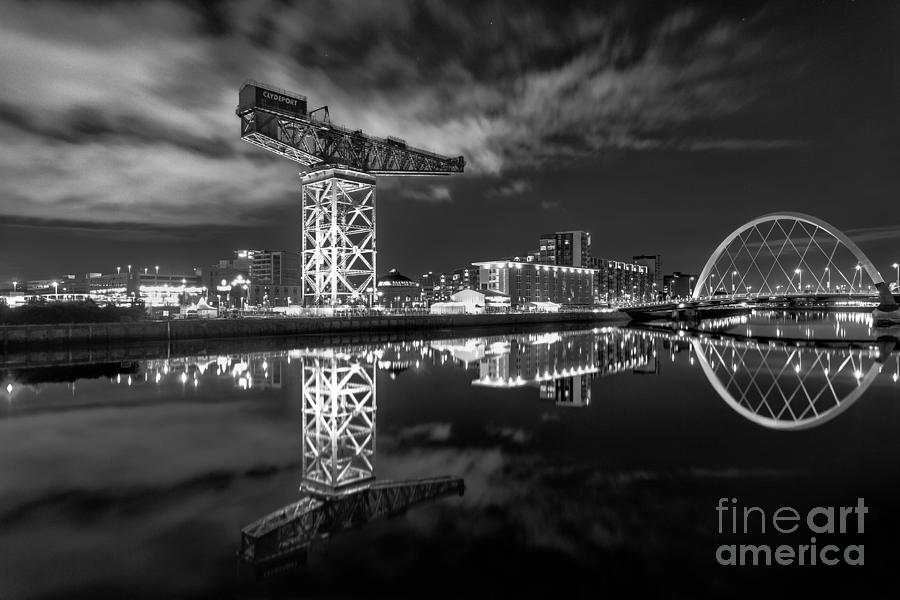 Architecture Photograph - River Clyde at night #1 by John Farnan