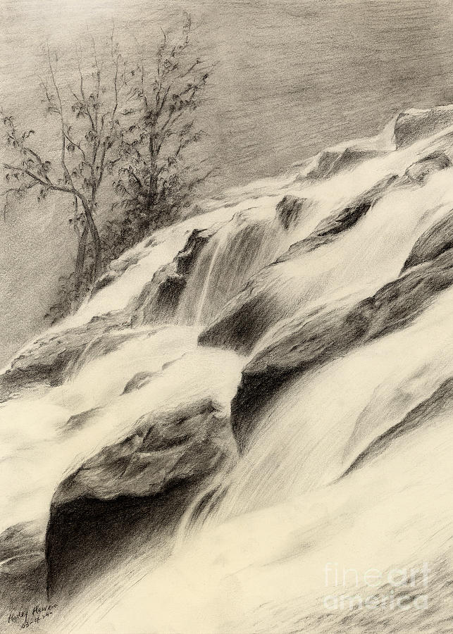 River Stream Drawing by Hailey E Herrera