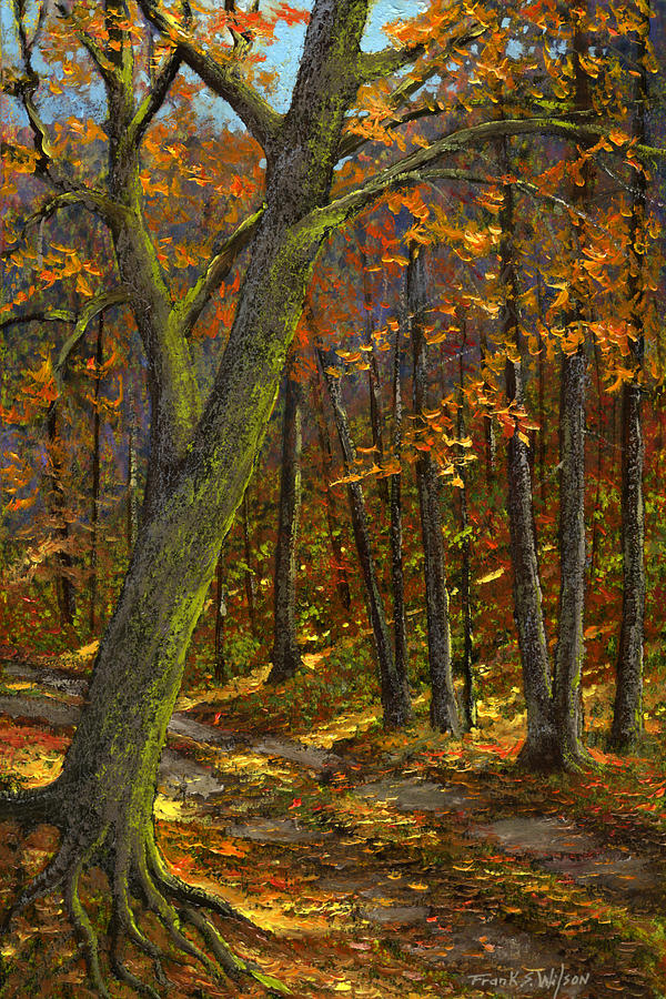 Fall Painting - Road In The Woods #2 by Frank Wilson
