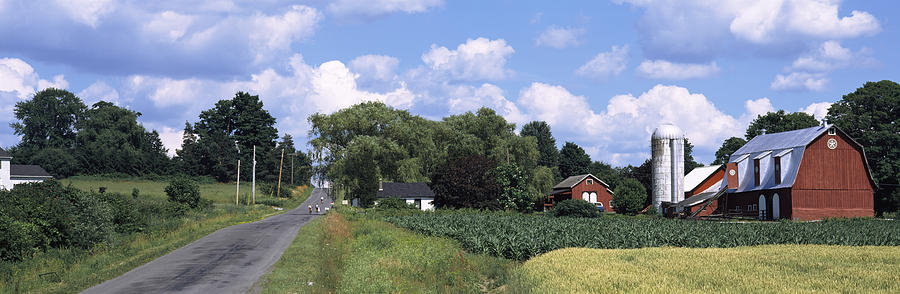 Architecture Photograph - Road Passing Through A Farm, Emmons #1 by Panoramic Images