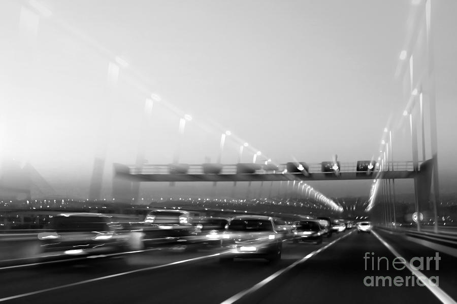 Black And White Photograph - Road Traffic #2 by Carlos Caetano