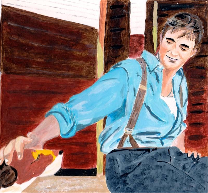Robert Pattinson 103 #1 Painting by Audrey Pollitt