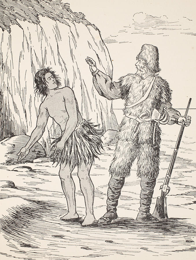 Robinson Crusoe And Friday Drawing By English School Pixels
