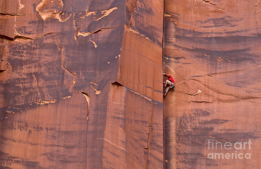 Rock Climber Indian Creek Utah Photograph by Yva Momatiuk John Eastcott