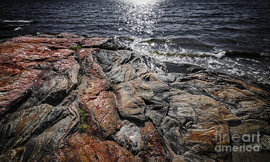 Rock formations at Georgian Bay 3 Photograph by Elena Elisseeva