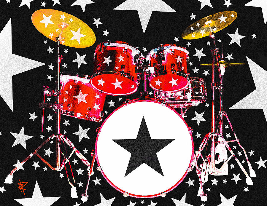 Rock Star In Red Digital Art