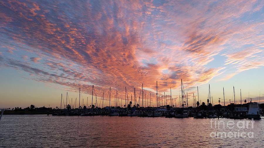 Sunset Painting - Rockport Texas Docks #1 by Milton Tarver