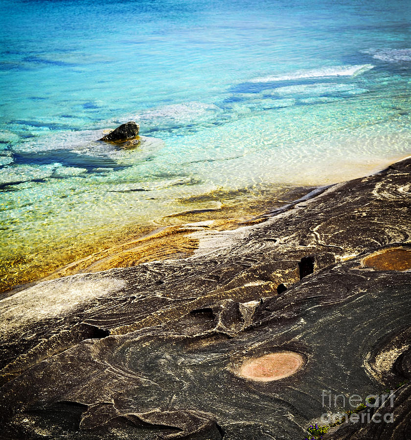 Rocks and clear water abstract 1 Photograph by Elena Elisseeva