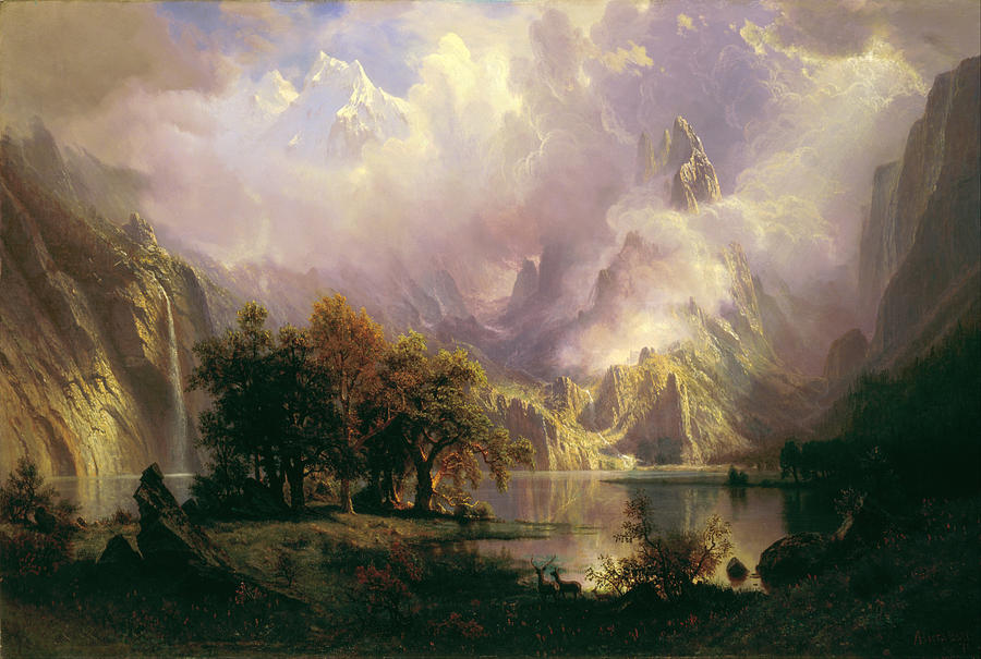Albert Bierstadt  Painting - Rocky Mountain Landscape #1 by Celestial Images