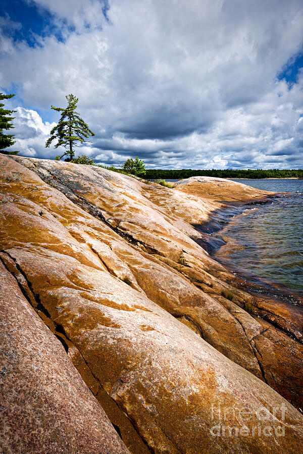 Rocky shore of Georgian Bay 3 Photograph by Elena Elisseeva