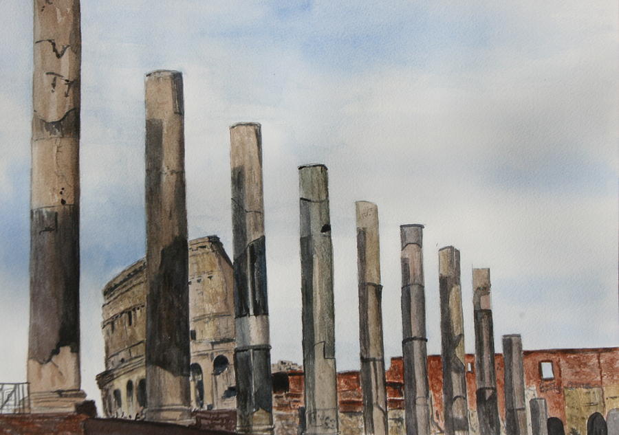 Rome Painting - Roman Columns by Betty-Anne McDonald