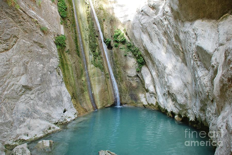 Ronies waterfalls Lefkada #1 Photograph by David Fowler