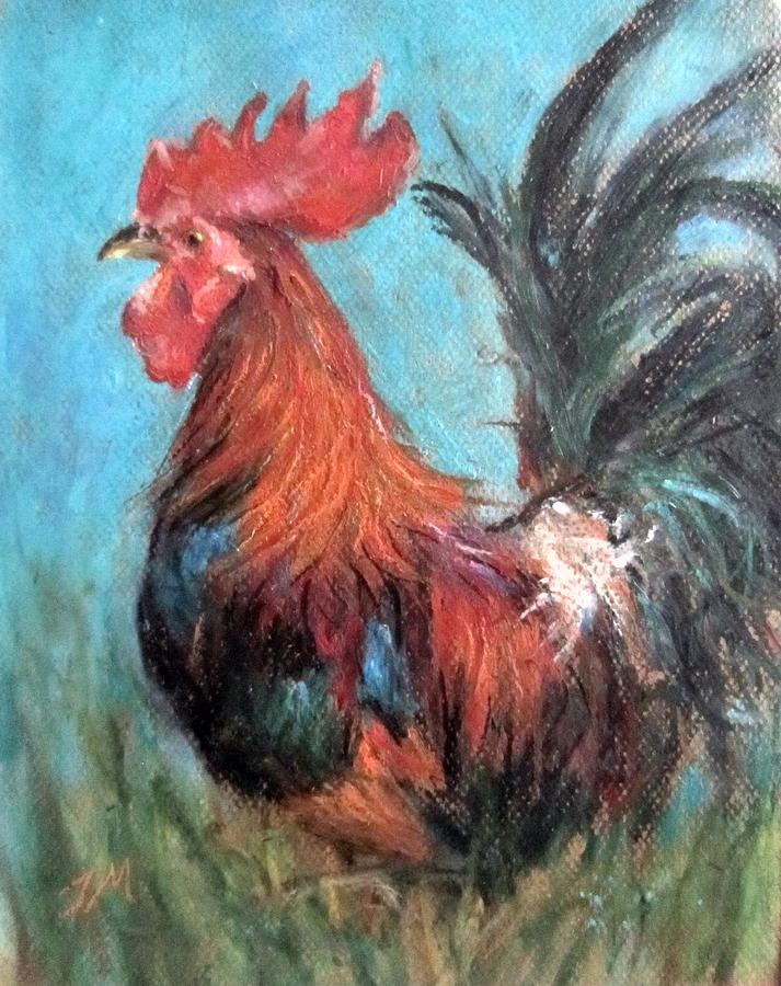 Rooster #3 Painting by Jieming Wang