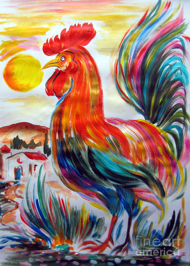 Rooster rooster #1 Painting by Roberto Gagliardi