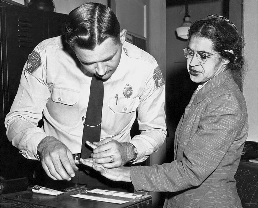 Rosa Parks Gets Fingerprinted #1 Photograph by Underwood Archives