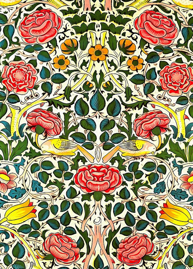 Rose Design Painting by William Morris