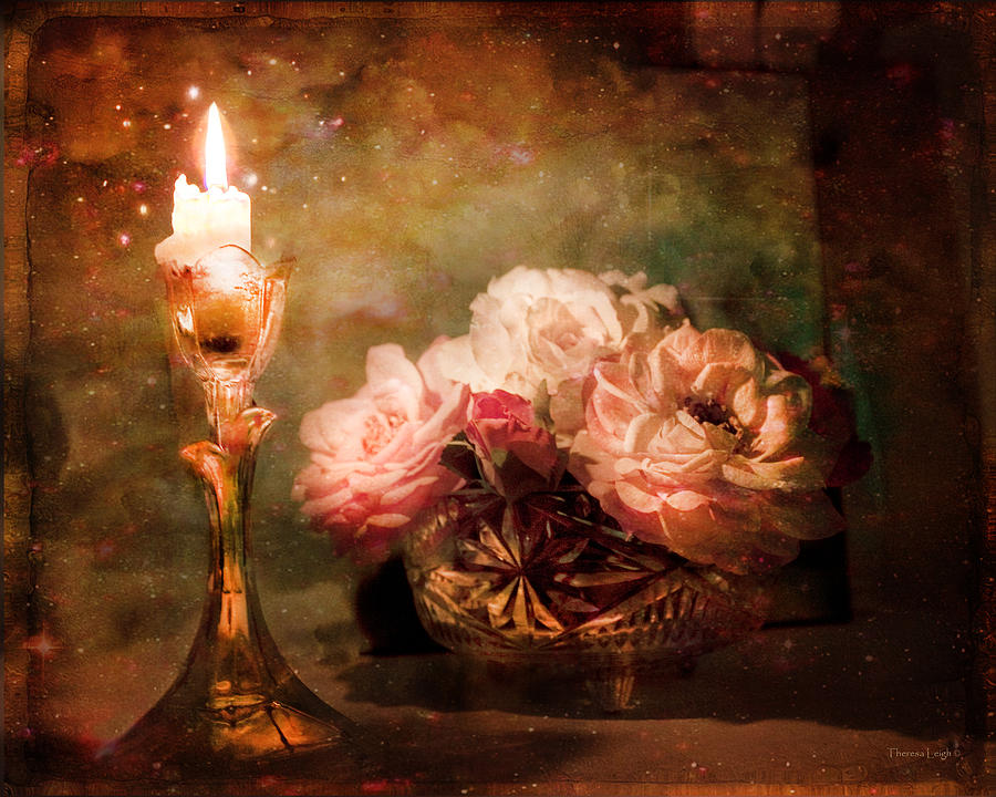 Roses By Candlelight Photograph by Theresa Tahara