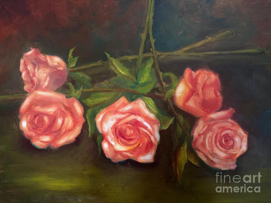 Roses #2 Painting by Irene Pomirchy