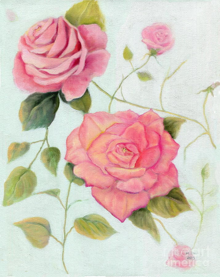 Diannes Roses Painting by Marlene Book