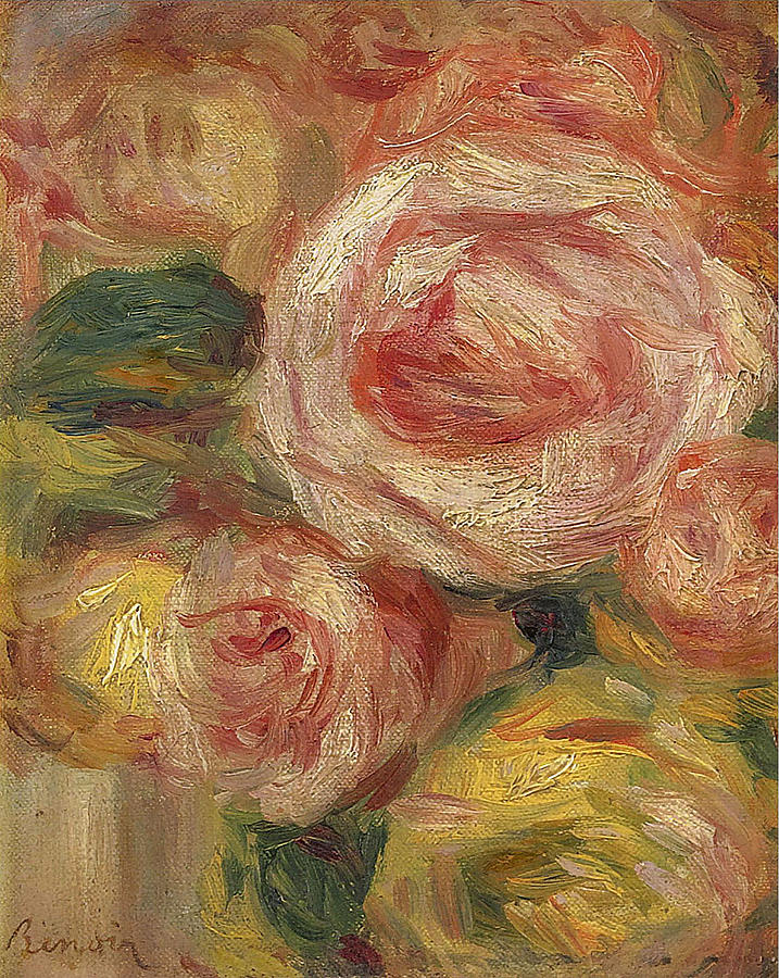 Roses #5 Painting by Pierre-Auguste Renoir