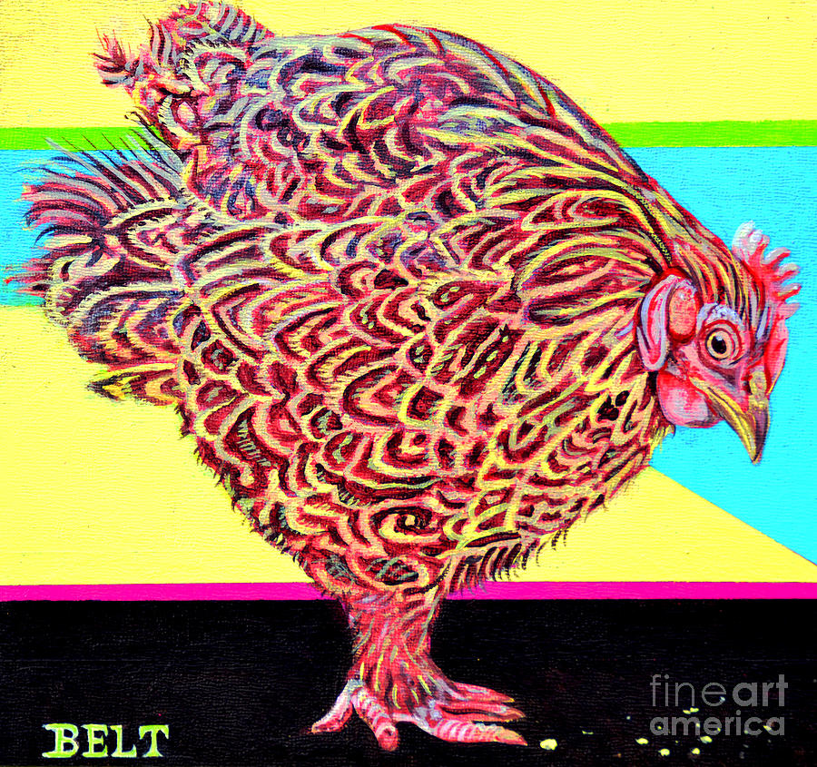 Chicken Painting - Rosie the Chicken by Christine Belt