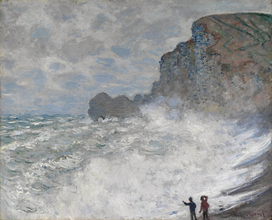 Rough Weather At Etretat #1 Painting by Claude Monet