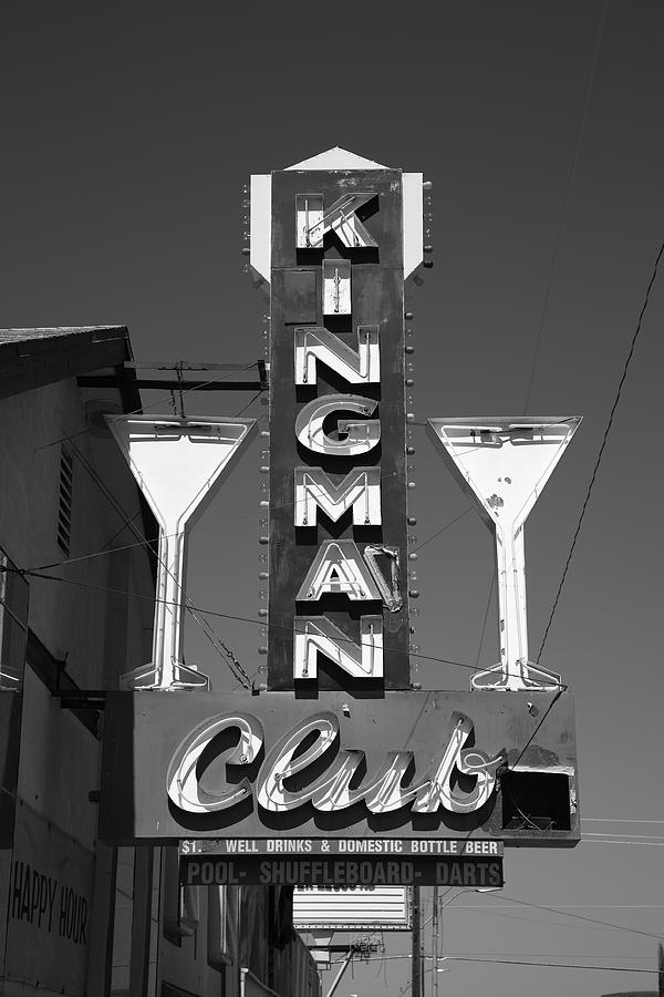 Route 66 - Kingman Club 2012 BW Photograph by Frank Romeo