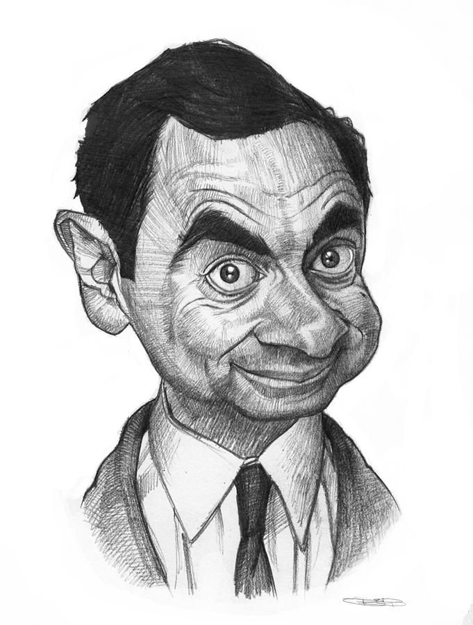 Rowan Atkinson a.k.a Mr. Bean Drawing by Sri Priyatham - Fine Art America