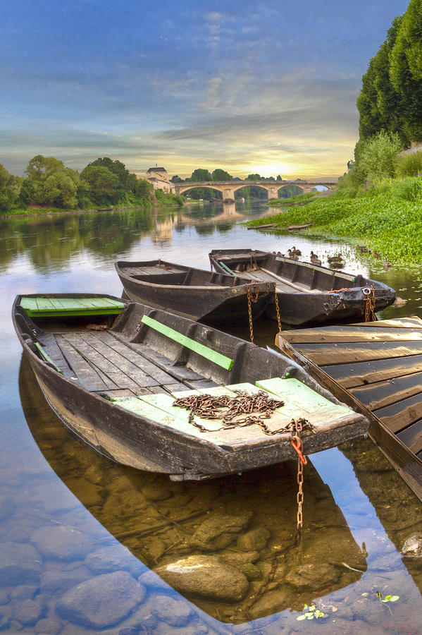 Rowboats on the French Canals Photograph by Debra and Dave Vanderlaan