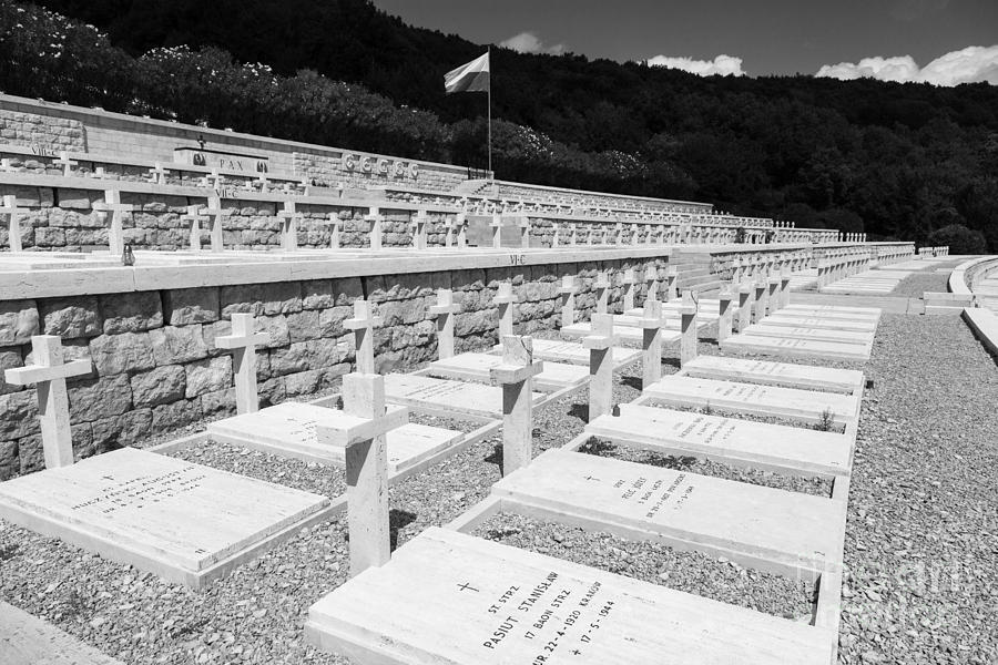 rows of graves at The Polish Cemetery at Monte cassino #1 Photograph by Peter Noyce