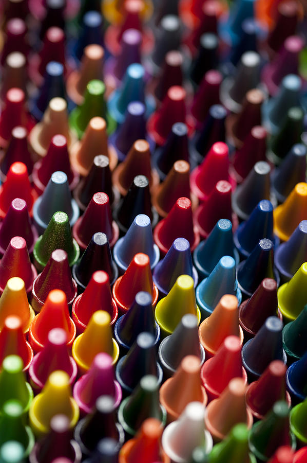Rows of multicolored crayons  #1 Photograph by Jim Corwin