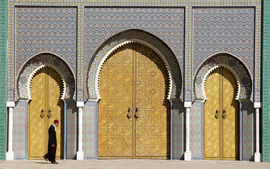 Royal Palace main doors Fez Morocco #1 Photograph by 1001nights