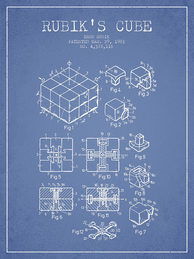 Toy Digital Art - Rubiks Cube Patent from 1983 #2 by Aged Pixel