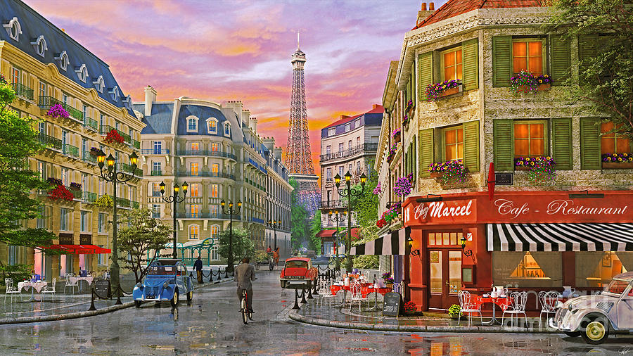 Paris Digital Art - Rue Paris #1 by Dominic Davison