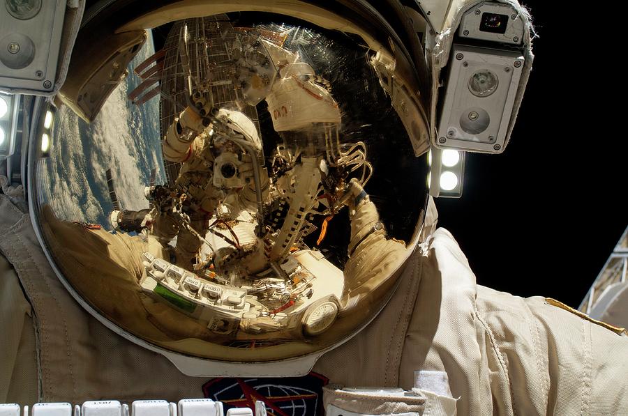 Russian Cosmonaut During A Spacewalk #1 Photograph by Nasa