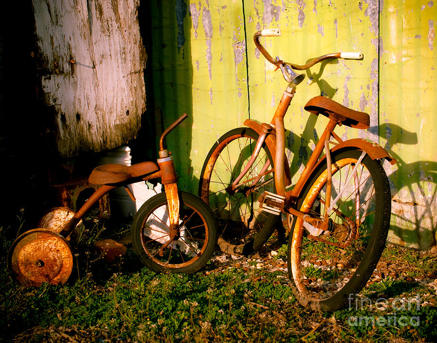 Old Bike Photograph - Rusty Bikes #1 by Sonja Quintero