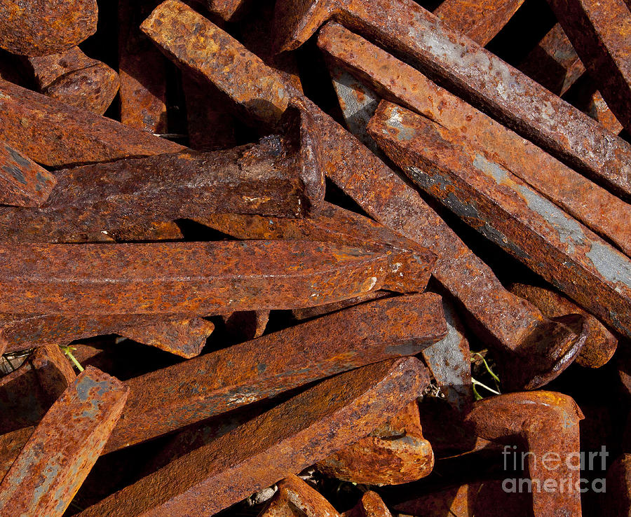 Rusty Railroad Spikes   #1158 #2 Photograph by J L Woody Wooden