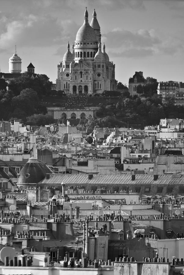 Sacre Coeur over rooftops #1 Photograph by Gary Eason