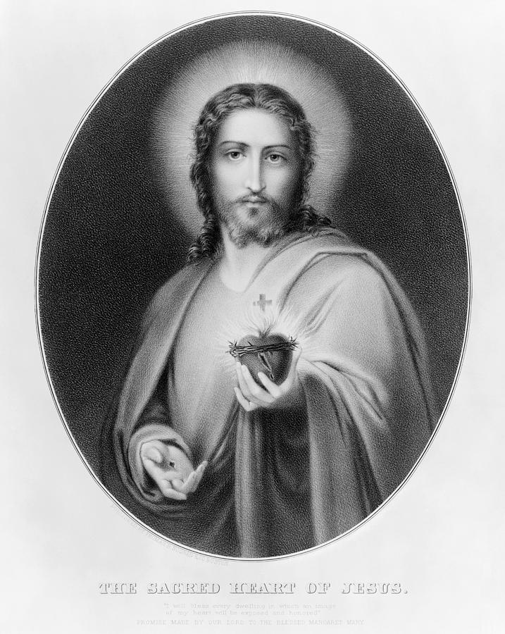 Sacred Heart Of Jesus #1 Painting by Granger