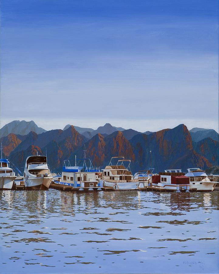 Boat Painting - Saguaro Lake Right by Hugh Blanding