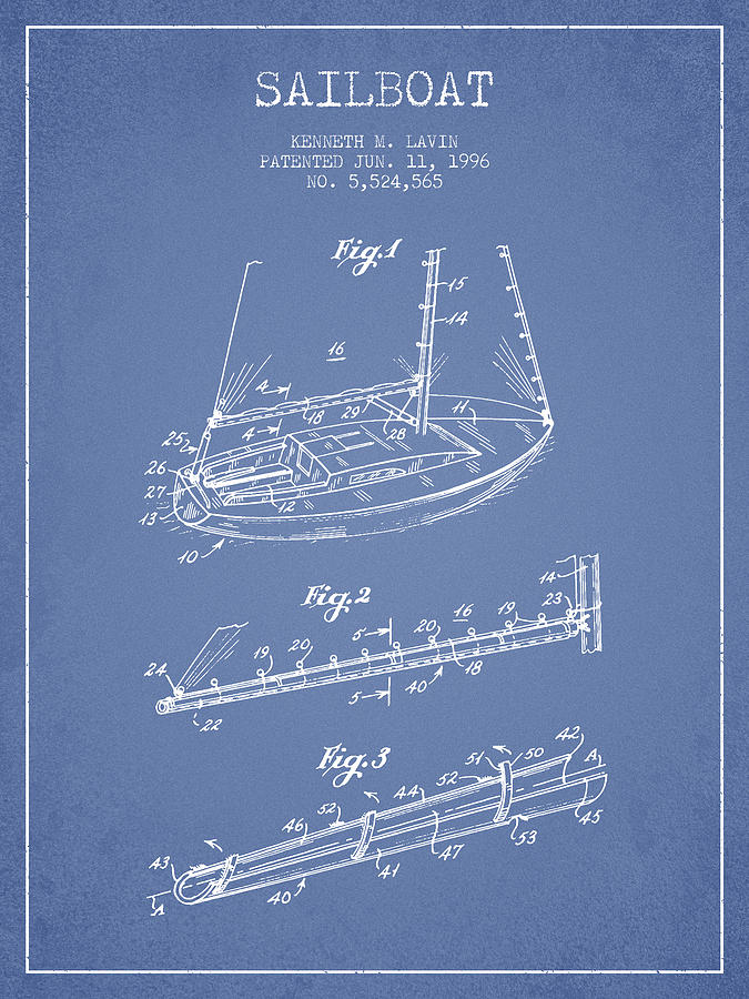 Sailboat Patent From 1996 - Vintage Digital Art