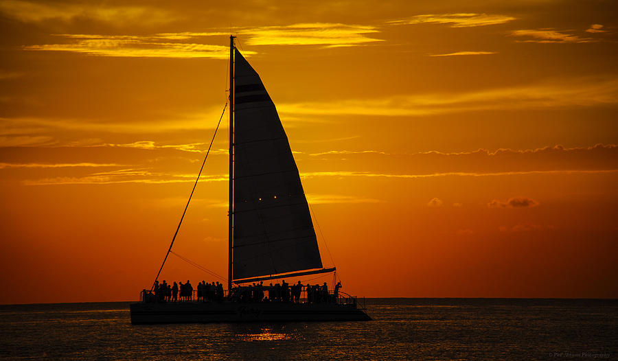 Sailing at Sunset #1 Photograph by Phil Abrams