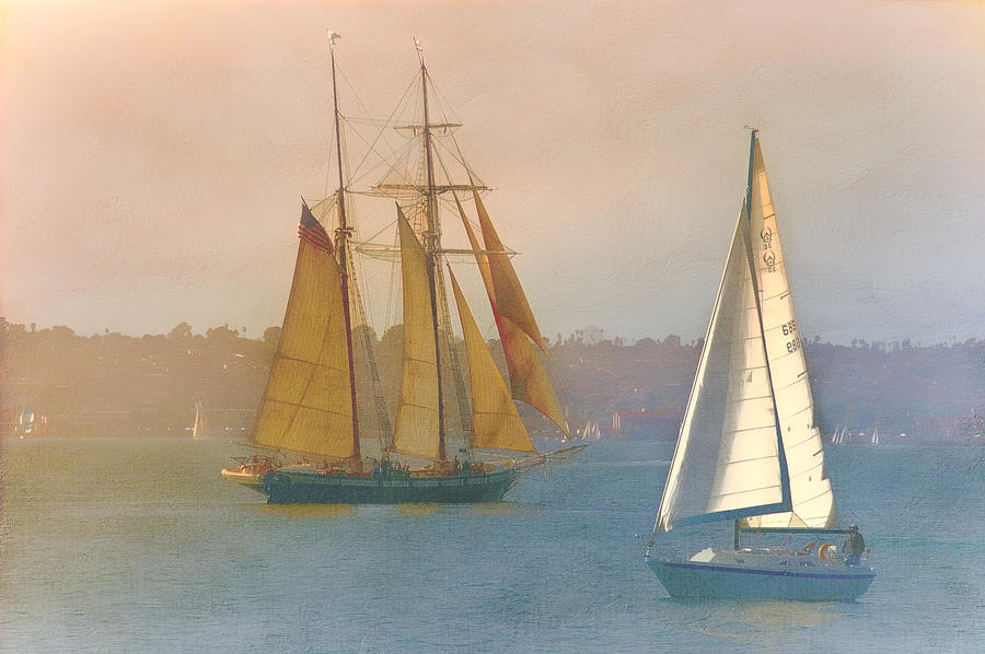 San Diego Photograph - Sailing On the Bay #2 by Claude LeTien
