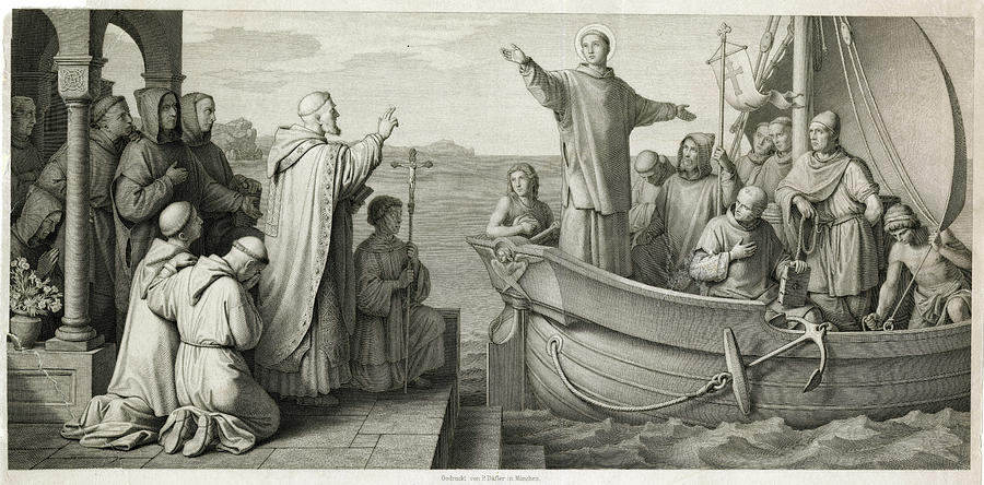 Boat Drawing - Saint Boniface (wynfryth, Of Crediton) #1 by Mary Evans Picture Library