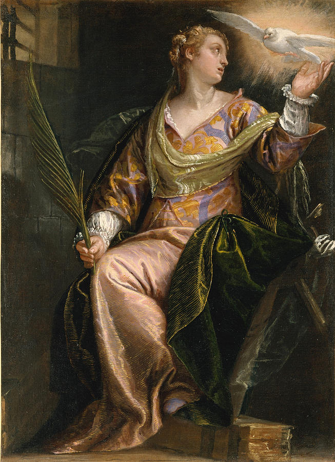 Saint Catherine of Alexandria in Prison #4 Painting by Paolo Veronese