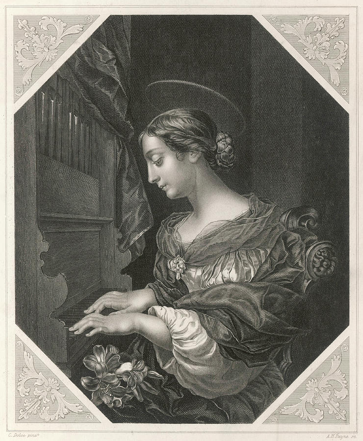 Saint Cecilia Roman Saint And Martyr Drawing by Mary Evans Picture
