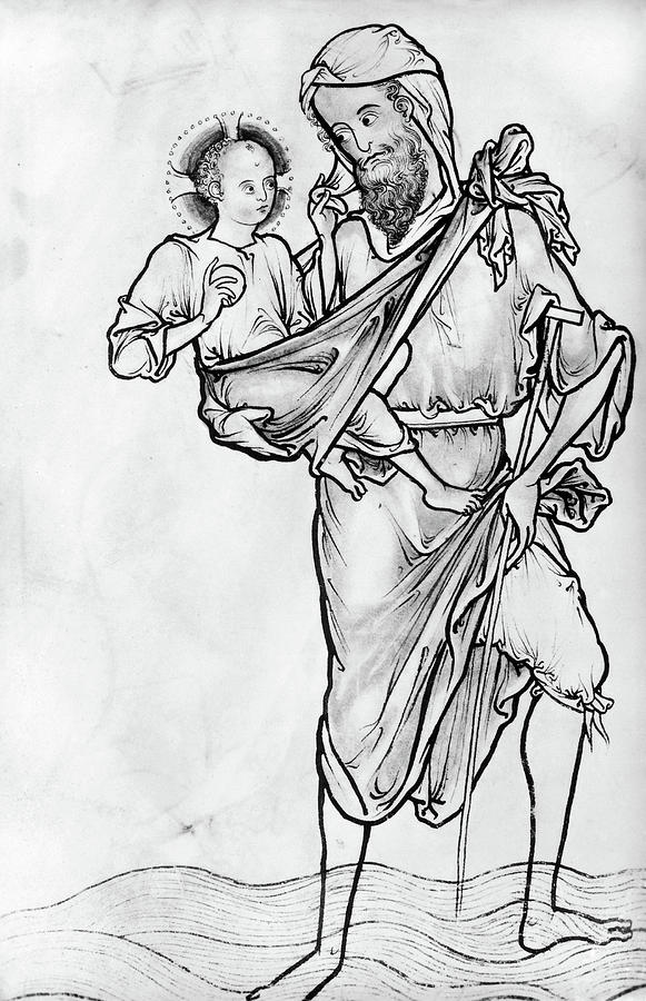 Saint Christopher Drawing by Granger Fine Art America